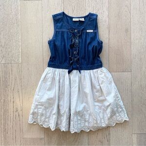 HOST PICK ✨ Calvin Klein Girls White and Denim Dress